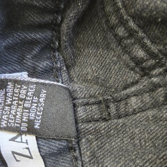 ZARA Black High Waisted Wide Leg Jeans Size 9/ 30 - Picture 7 of 11